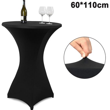 Nappe ronde élastique pour cocktails, nappe extensible dans les quatre sens, idéale pour les fêtes en extérieur, les prestations de DJ, les expositions, les banquets, les mariages et autres occasions. (1/5)