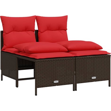 Maison Exclusive - Set Divani da Giardino 4 pz con Cuscini Marrone in Polyrattan
