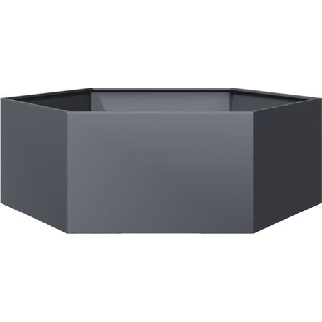 Pflanzkübel Anthrazit Sechseckig 138x120x45 Stahl vidaXL