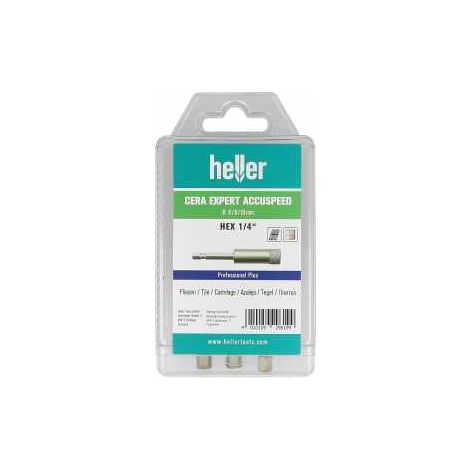 Heller Cera Expert Accuspeed Feinsteinzeugbohrer, set 3-teilig Durchmesser 6/8/10 (1/4)
