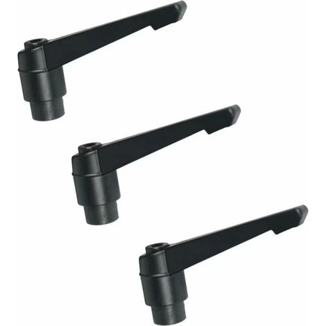 Manette De Serrage À Cliquet Réglable - Filetage M6 - Longueur Du Levier 42 Mm - Acier Galvanisé - Noir Mat - 3 Pièces (1/5)