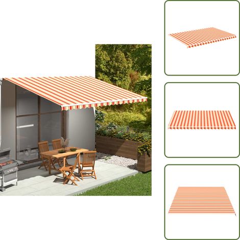 Markisenbespannung Gelb und Orange 5x3,5 m - Markisenstoff - Sonnenschutz - Outdoor Dekoration - Gartenbedarf - Markise (1/5)