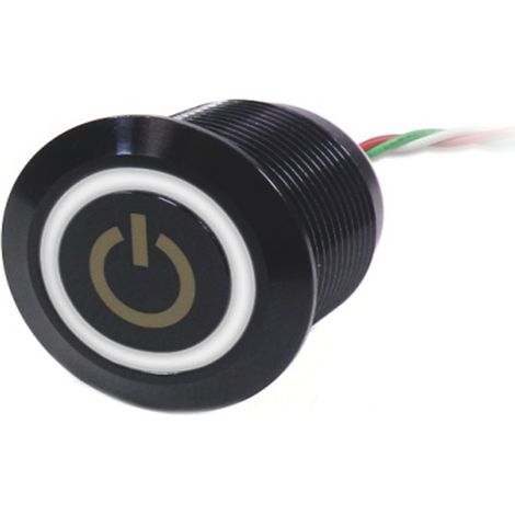 Interrupteur tactile Capacitif Verrouillable RS PRO, NO, 30V c.c., Illuminé Bleu, blanc en Laiton, IP68 ( Prix pour 1 )