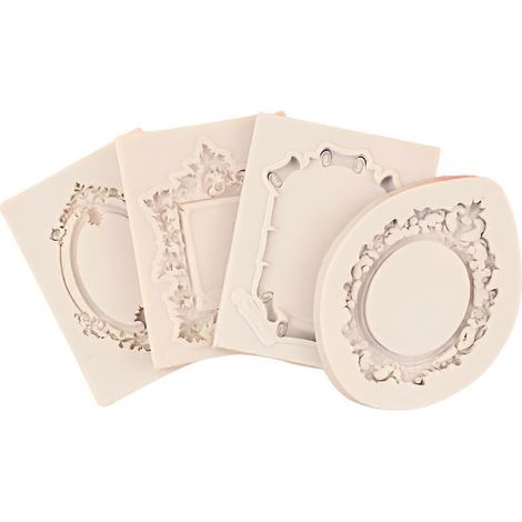 P o Frame moule à fondant Mirror silicone moule Retro Frame moule gâteau décoration (1/5)