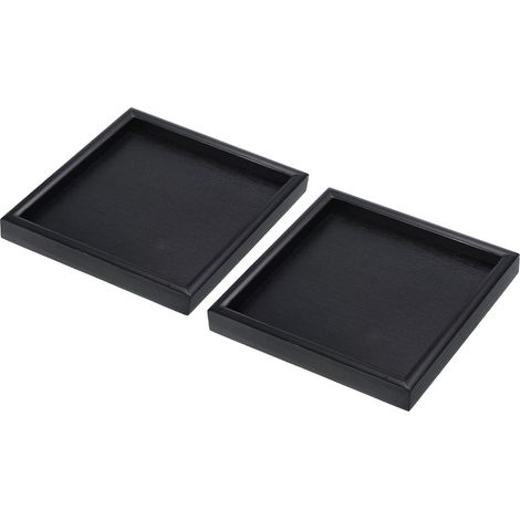 Bois Servir Plateau 7pouce, 2 Paquet Carré Décoratif Plateau pour Maison Décoration Cuisine Table Bougie Porte, Noir (1/5)