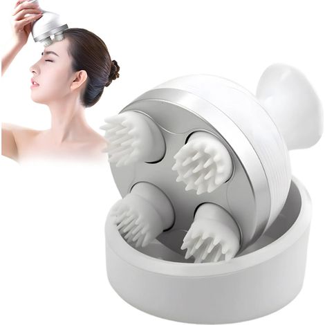 Este masajeador de cabeza/cuero cabelludo/cabeza eléctrica cuenta con 8 cabezales de masaje desmontables y 4 modos de masaje, adecuados para masajes de cuerpo completo. (1/5)