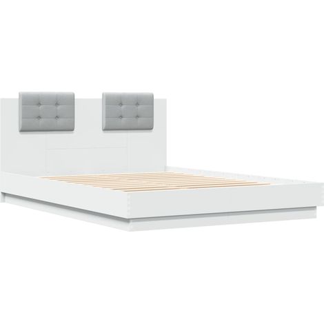 Bed Frame  White  Engineered Wood, Plywood  Double  Bed Frame vidaXL