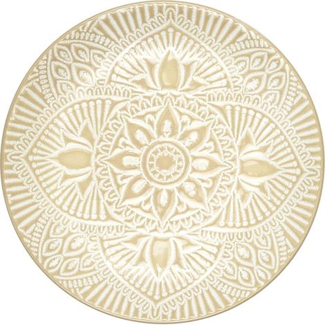 Assiette Élégante en Céramique 19,5 cm Tous Repas Jaune (1/5)