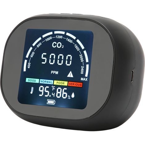 Kompaktes Infrarot-Thermometer-Hygrometer mit Alarmfunktion, hoher Genauigkeit und übersichtlichem Display, für Zuhause oder Büro. (1/5)