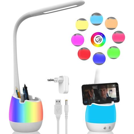 Lampada da tavolo, Bambino, lampada, Lampada da Tavolo studio Sguardo degli Occhi con la Matita/Batteria 2000mAh/8 Pilota di colore chiaro/3 Modalità/3 Livelli di Luminosità/Contrasto (1/5)