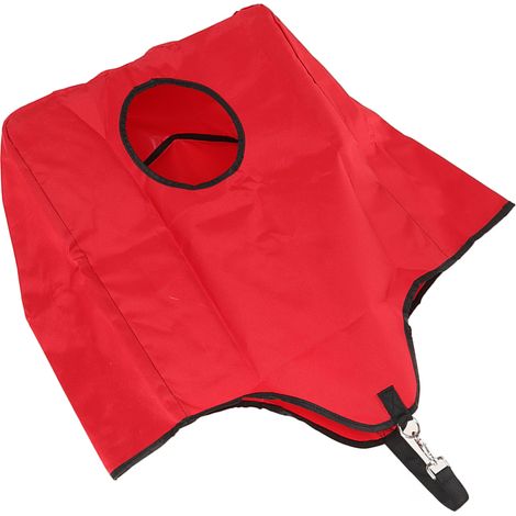 Sac de Fourrage pour Cheval en Toile Oxford Extérieur Portable avec Anneaux Métalliques Rouge (1/5)