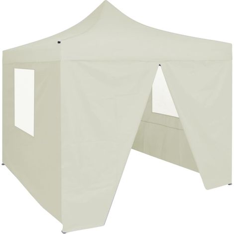 Carpa plegable profesional con 4 paredes acero color crema 2x2m vidaXL (1/5)