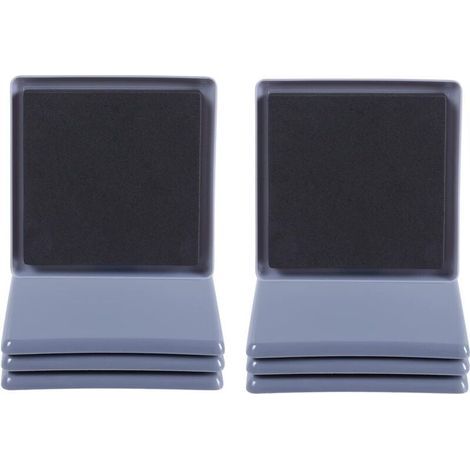Lot de 8 patins de meubles carrés pour moquette, 9 cm, patins de protection pour tapis de déménagement de meubles, réutilisables pour appareils lourds, bleu clair (1/4)
