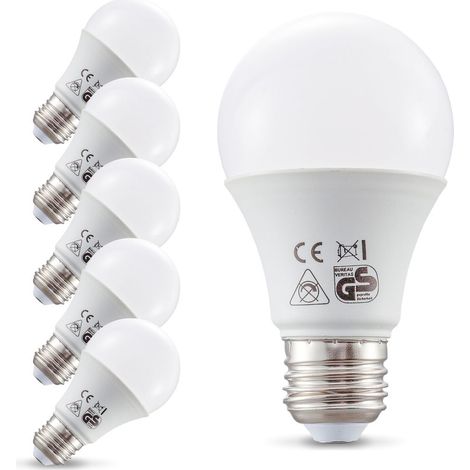 LED Glühbirne E27 5er Set - 9W, 806lm, 2700K warmweiß, weiß