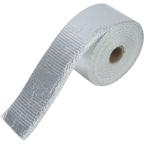 1 Bande isolante thermique argentée 5m fibre de verre résistant 1093°C pour collecteur échappement auto (1/5)
