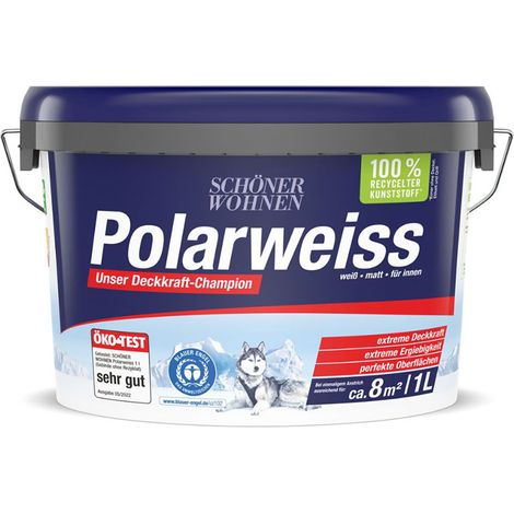 Schöner Wohnen Polarweiss 1,0 Ltr. Weiß Scheuerbeständig (1/5)
