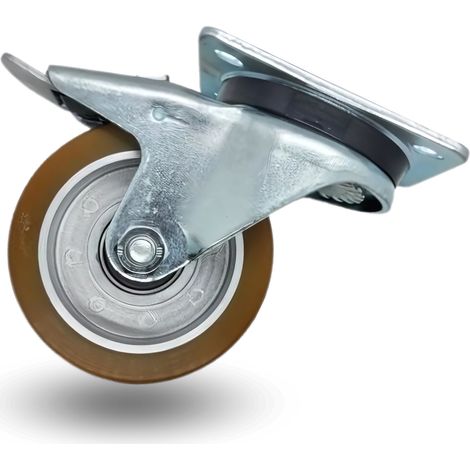 Rueda giratoria, juego de ruedas, freno, 100 mm, 250 kg, btau 1002, poliuretano (1/5)
