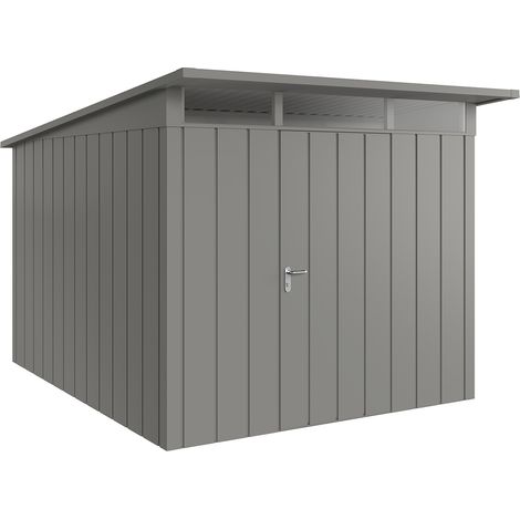 Hörmann Metall-Gerätehaus "Juno" mit Pultdach, JPD11 - Modern, 262 x 310 cm (B x T), graualuminium, 1-flüglige Tür, Anschlag rechts (1/5)