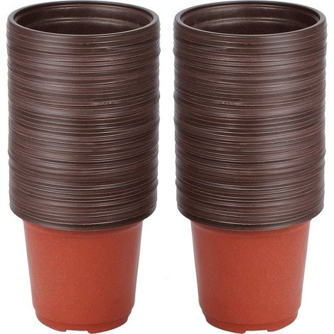 Pot de Fleur Petit, Lot de 100 Plastique Réutilisables Pot semis/Godets Semis (1/4)