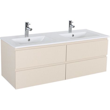 SORRENTO 120 cm Doppelwaschtisch mit Keramikarbeitsplatte