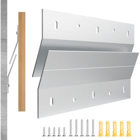 1 Paire Rail Fixation Miroir Lourd en Z 20cm, Inclinaison 16° (1/5)