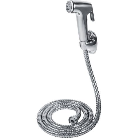 Set aus wandmontierten Halterungen für hygienische Duschköpfe, tragbares Bidet für Badezimmer, multifunktionales ABS, mit flexiblem Schlauch und Wandbefestigung. (1/5)