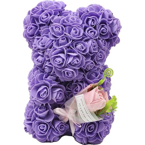 Bouquet de nounours en rose, cadeau élégant pour les célébrations, décoration intérieure, VIOLET (1/2)
