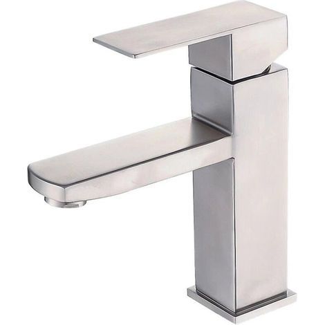 304 Grifo de acero inoxidable para baño, grifo de agua caliente y fría, grifo de lavabo bajo el fregadero (1/5)