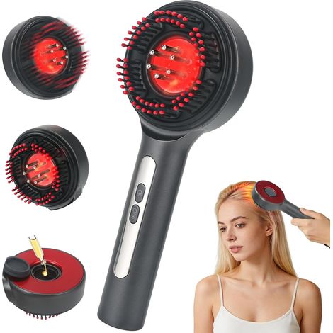 Applicateur d'huile cultivée de cheveux de massageur de cuir chevelu 3 en 1, peigne laser de cuir chevelu de massageur de cheveux électrique avec IPX7 imperméable
