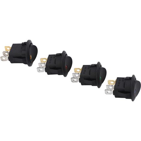 Adatto per 20 interruttori a bilanciere a 3 pin e 2 posizioni da 12 V a LED, in ABS nero, adatti per automobili, camper ed elettrodomestici.