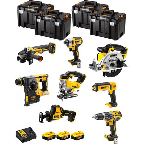 DeWALT Kit DWK804T (DCD796 + DCH273 + DCG405 + DCF887 + DCS331 + DCS369 + DCS391 + DCL050 + 3 x 5,0 Ah + DCB115 + 4 x TSTAK VI) (1/5)