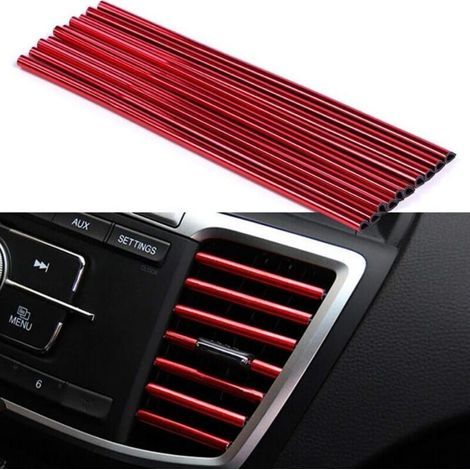 10PCS Bandes Décoratives pour Bouches d'Aération - JINFGERNE -Strips Universels, Faciles à Installer, Résistants et Élégants pour Tous les Véhicules, Améliorez l'Intérieur de Votre Voiture (1/5)