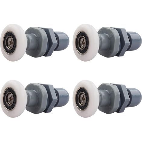 Roulettes Porte de Douche, Roulette Porte Coulissante Douche 4 Pièces pour Remplacement de Douche Coulissante Verre Porte Coureurs Rouleaux (23MM) (1/5)