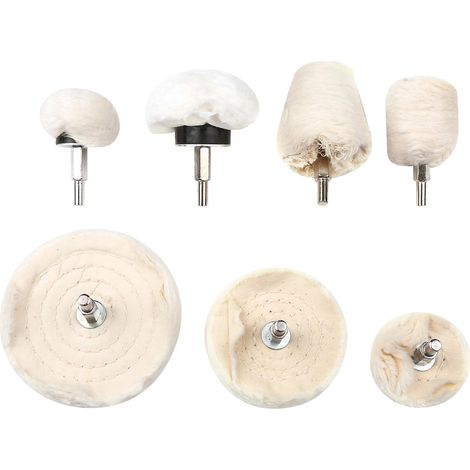 50 tampons de polissage en laine feutrée coton, queue 3,0 mm, roue de polissage mini brosse pour perceuse