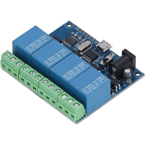 4-Kanal-Relaismodul mit LED-Anzeigen, Übergangsschutz, 8-Bit-Controller, USB-Schnittstelle und langlebigem Schalter (1/5)