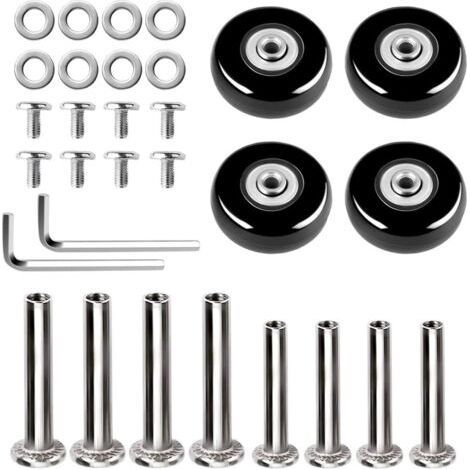 FENOPLASTICA4 pièces roues de rechange pivotantes en caoutchouc pour Valises, Chariots à Bagages, Poussettes，OD 45 x 18mm (1/5)