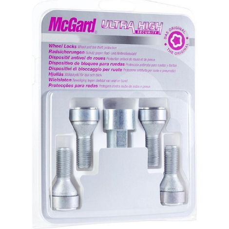 4 vis antivol Haute Securit MCGARD 12x125 60degres 241mm Douille 17mm - 27216SL