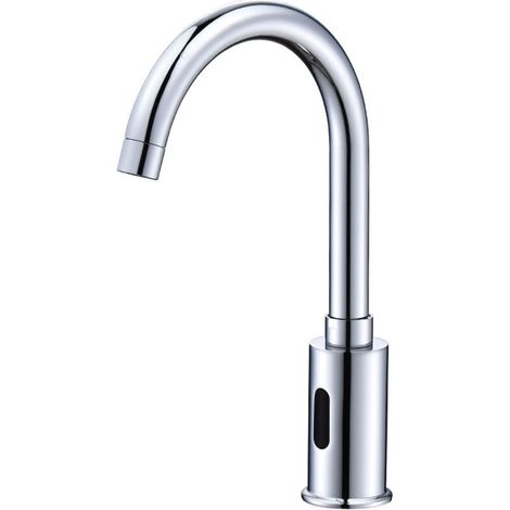 Vollautomatischer Sensor-Wasserhahn, Warm- und Kaltwasserhahn, berührungslos, verchromt, mit Warm- und Kaltwasser-Regulierventil (1/5)