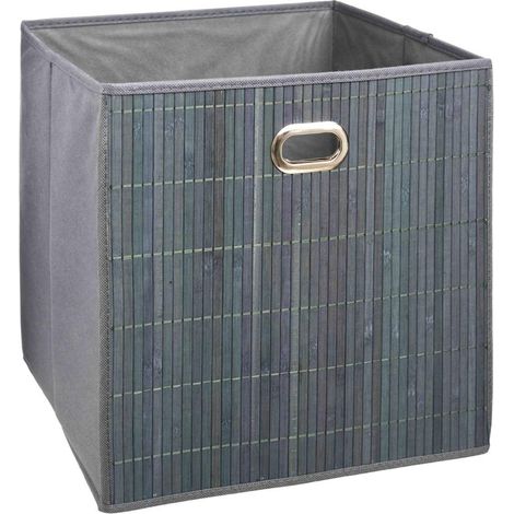 Five – Panier de rangement en bambou 31x31cm – Couleur gris – Revêtement en polypropylène – Design modulable pour salle de bain - 5five