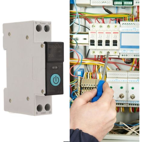 Interruttore automatico per guida DIN, interruttore WIFI intelligente, telecomando wireless per telefono cellulare, 3 modalità di sincronizzazione, funzione per elettrodomestici, adatto per uso domest