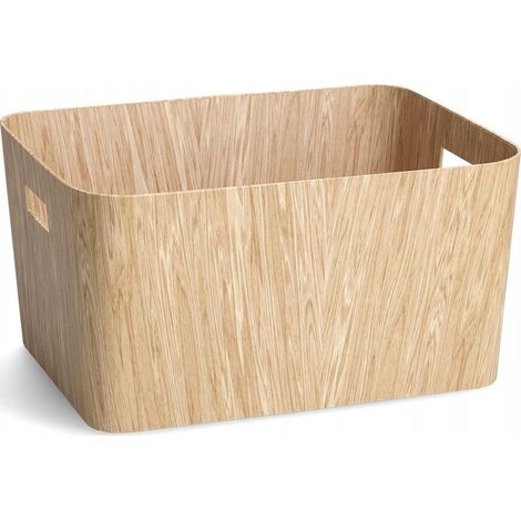Zeller Caja de almacenamiento de cartón imitación madera 39,5x30,5x20 cm