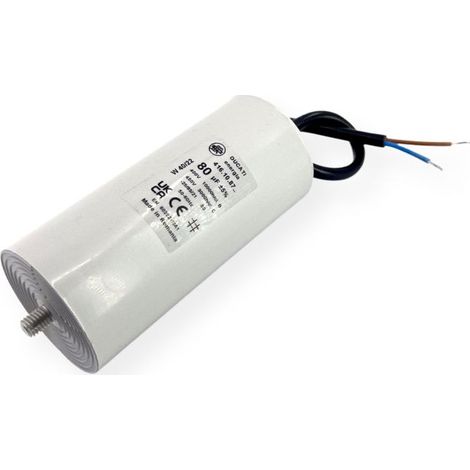 Condensateur permanent 80µF à câble - Ø55x120mm - DUCATI