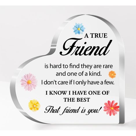 Plaque cœur en acrylique effet cristal, décoration élégante, cadeau parfait pour elle ou lui（10 cm) (1/4)