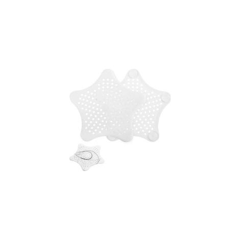 2 Pcs Filtre Evier Cuisine Silicone, Protection de Drain Evier avec Ventouse Attrape Cheveux Douche, Anti Bouche Filtre a Cheveux de Baignoire pour Salle de Bain Douche(Blanc) (1/5)