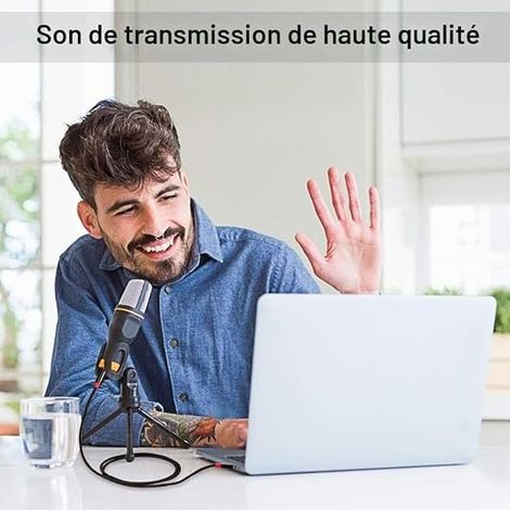 SHULIANCABLE Câble Audio 3.5mm vers 6.35mm Stéréo Jack, pour Guitare,Chaîne HiFi Haut Parleurs,Smartphone, Table de Mixage, Cinéma Maison etc (3M) (1/3)