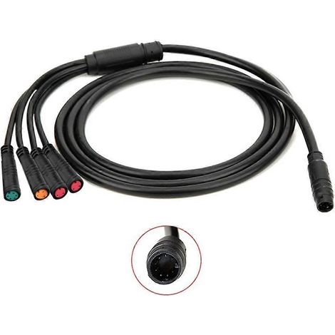 Wasserdichtes 8-poliges Hauptkabel für E-Bikes, kompatibel mit einigen KT-Controllern, schwarz (1/5)