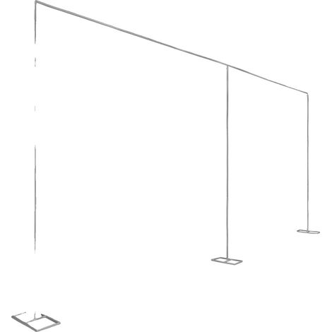 Soporte de lona, ​​altura ajustable, diseño robusto, L, plateado (1/2)