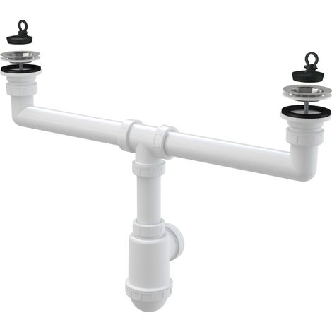 SIFONE A DUE VASCHETTE, FILTRI IN ACCIAIO INOX DN70
