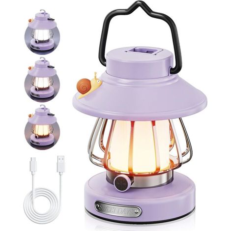 Lanterne de camping violette pour usage extérieur - (1/4)
