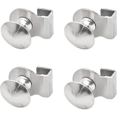 Poignée de porte en verre, poignée à clip en verre, alliage de zinc, sans perçage, clips de porte, pinces, poignées pour verre, 3-5 mm, vitrines, armoires, tiroirs (A(4PCS) (1/5)